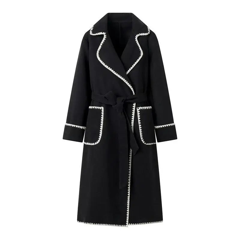 LM | casual long patchwork coat