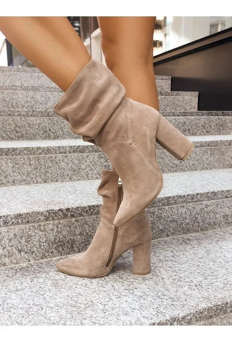LM | Boots with suede block heel