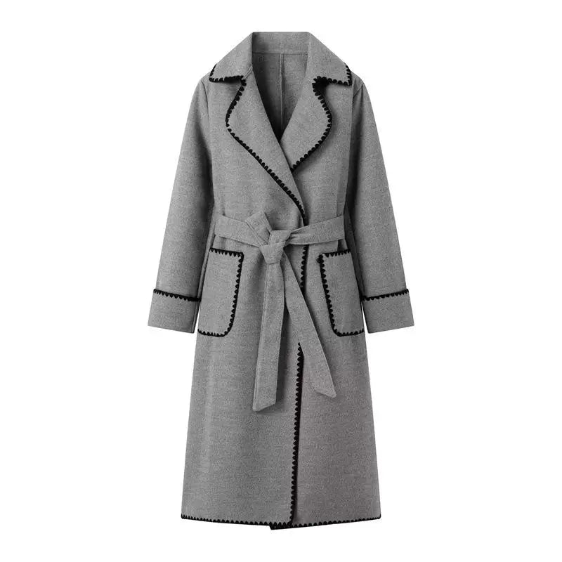 LM | casual long patchwork coat