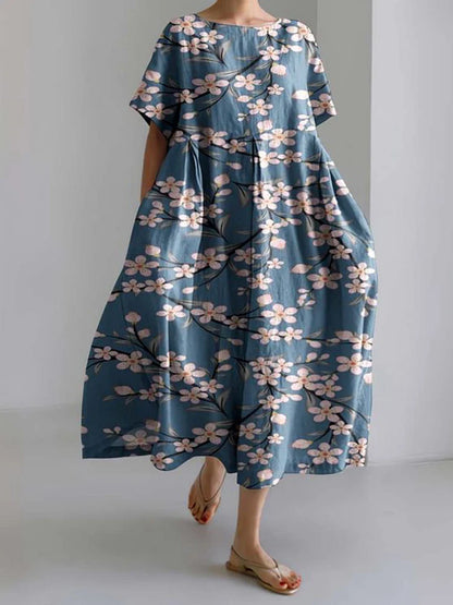 EP | 2024 Nouvelle Femme Col Rond Longue Robe Loisir Été Grande Taille Frais Poisson Imprimé Robe Route Vacances Manches Courtes