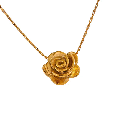 18k Gold Plated Rose Necklace