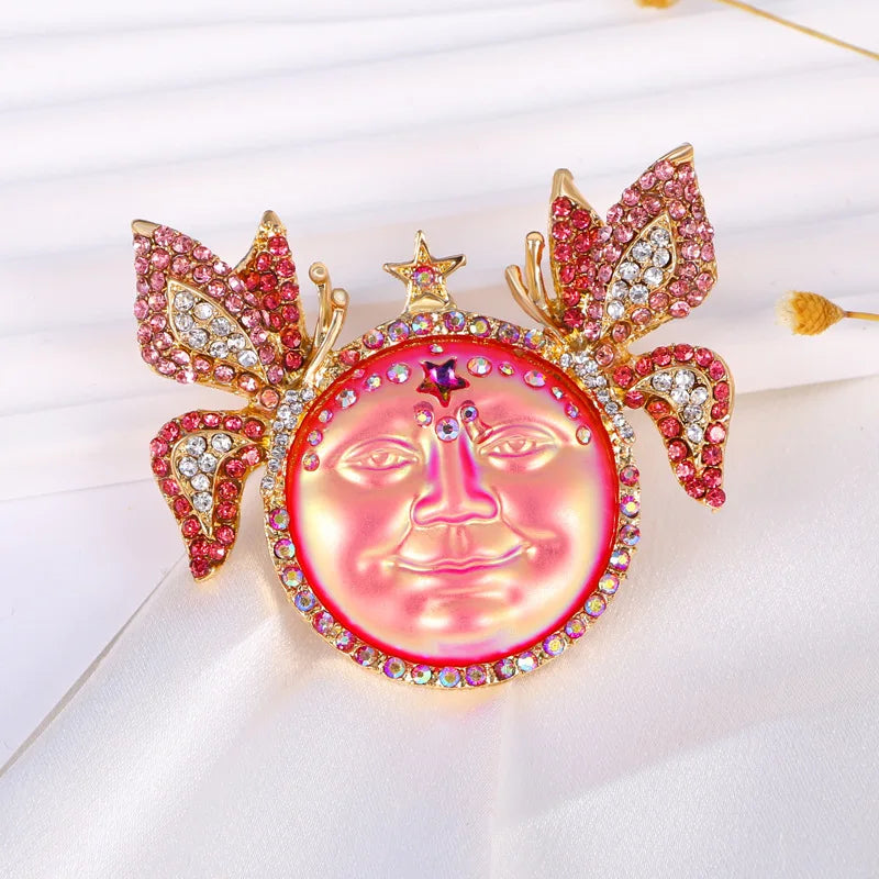 Holographic Butterfly Face Brooch