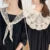Korean Style Decorative Fake Collar Shawl Wrap Hollow Out Embroidery Sunflower Leaves Lace Necklace Short Poncho Capele