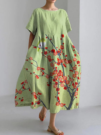 EP | 2024 Nouvelle Femme Col Rond Longue Robe Loisir Été Grande Taille Frais Poisson Imprimé Robe Route Vacances Manches Courtes