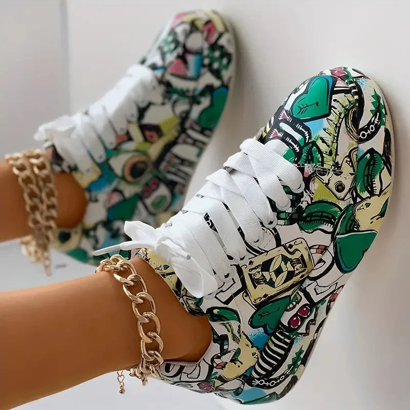 LM | Graffiti print high-top sneakers