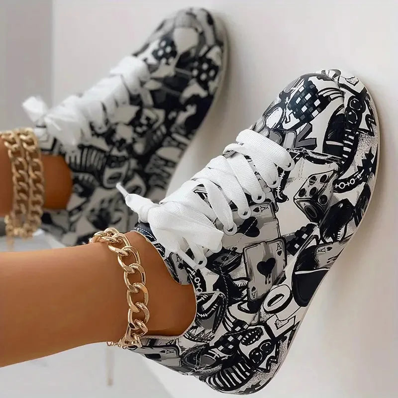 LM | Graffiti print high-top sneakers