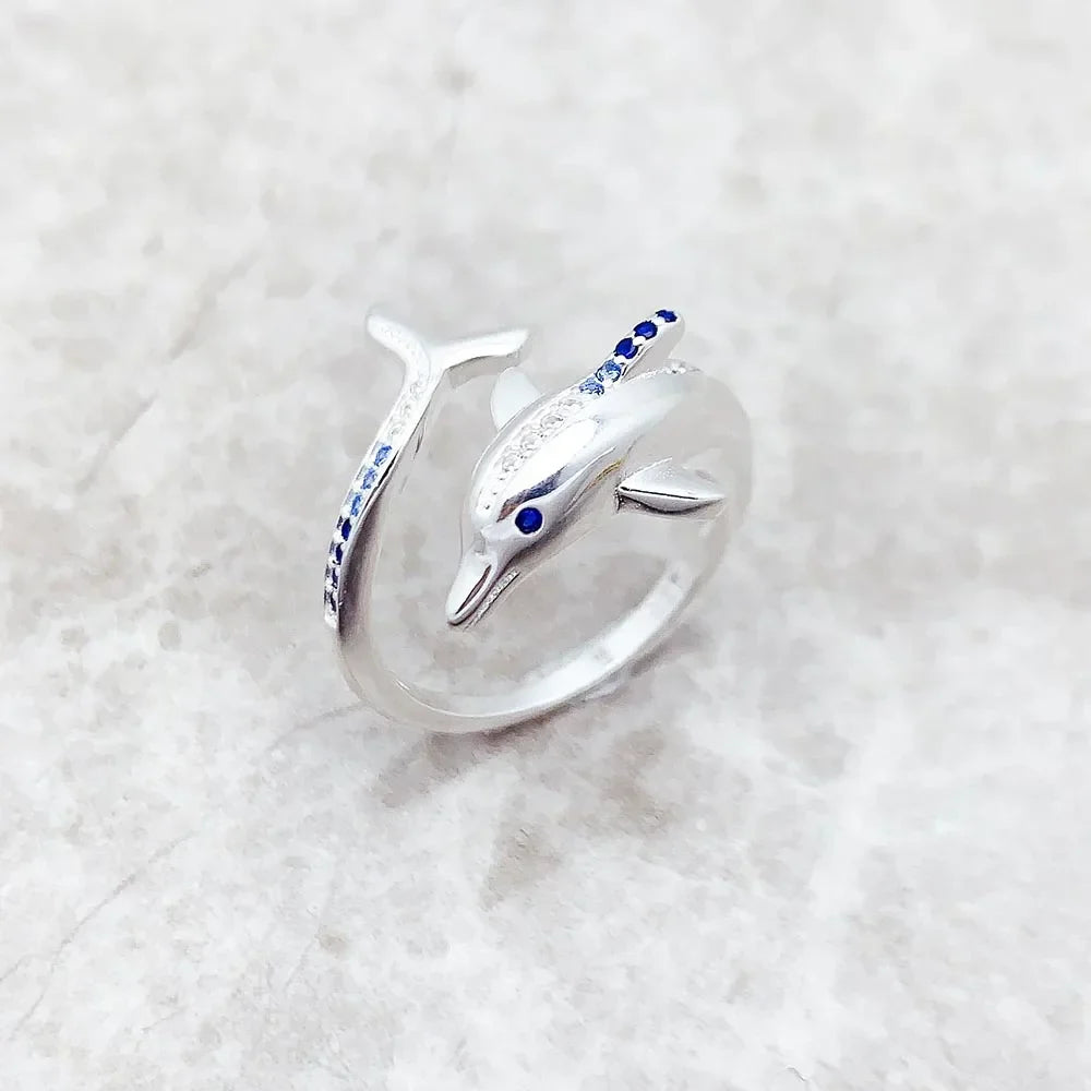Sterling Silver Dolphin Ring