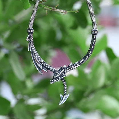 Steel 3d Dragon Necklace