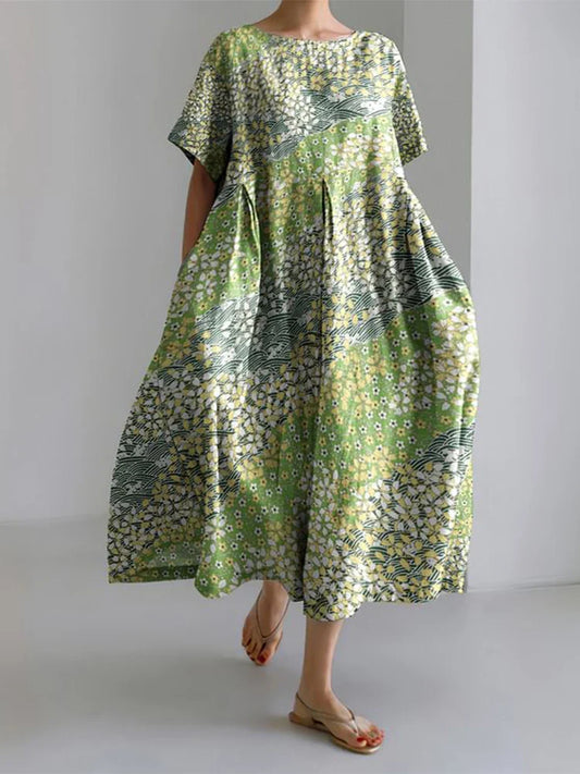 EP | 2024 Nouvelle Femme Col Rond Longue Robe Loisir Été Grande Taille Frais Poisson Imprimé Robe Route Vacances Manches Courtes