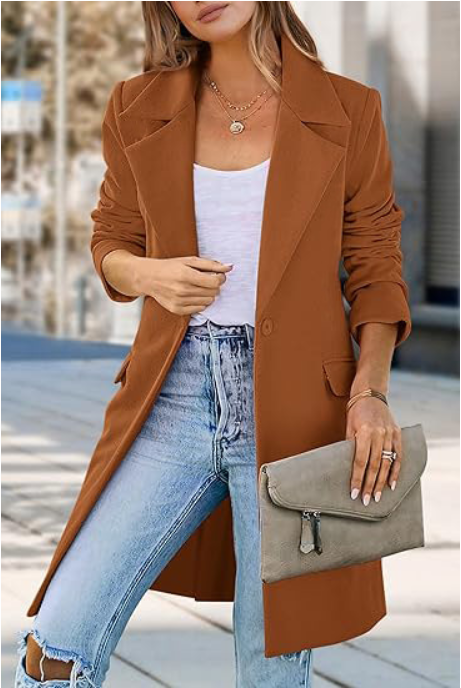 LM | Long coat with open front for women