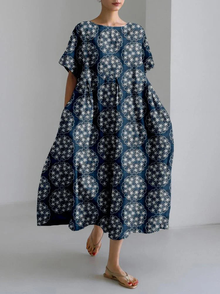 EP | 2024 Nouvelle Femme Col Rond Longue Robe Loisir Été Grande Taille Frais Poisson Imprimé Robe Route Vacances Manches Courtes