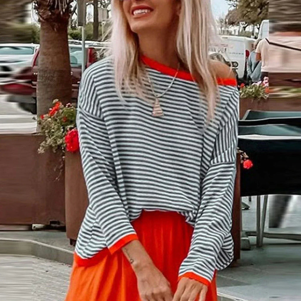 LM | Long sleeve striped cotton shirt