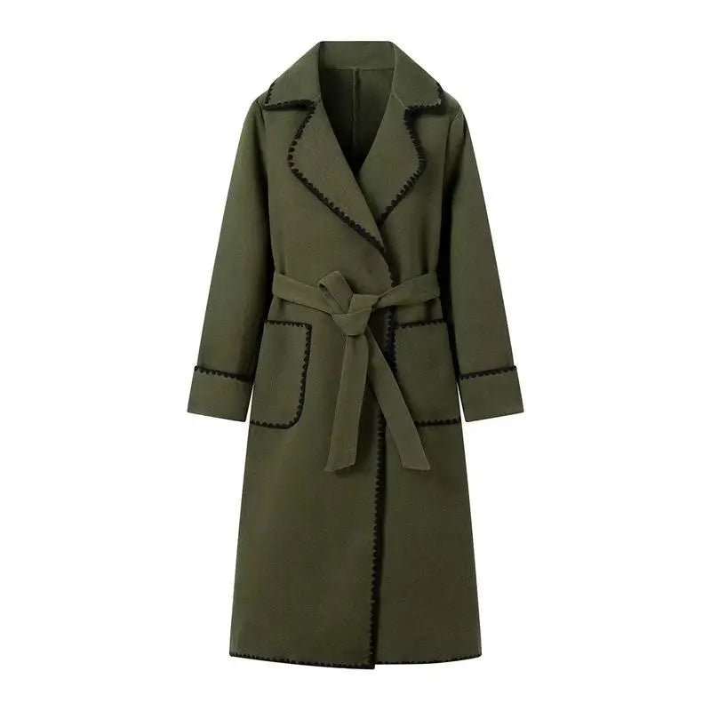 LM | casual long patchwork coat