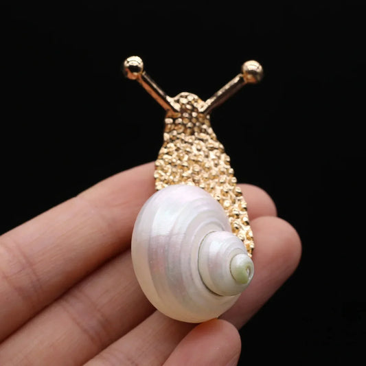 Sea Snail & Conch Shell Brooch