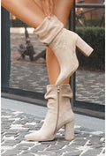 LM | Boots with suede block heel