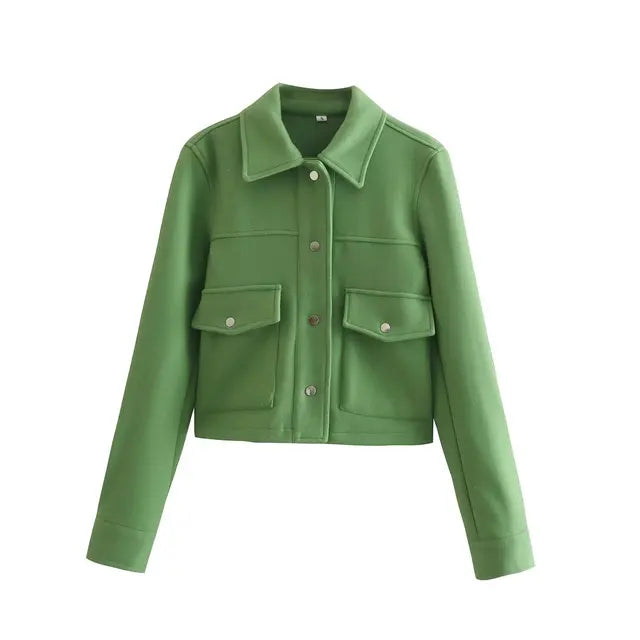 LM | Chic wool coat with button fastening for women