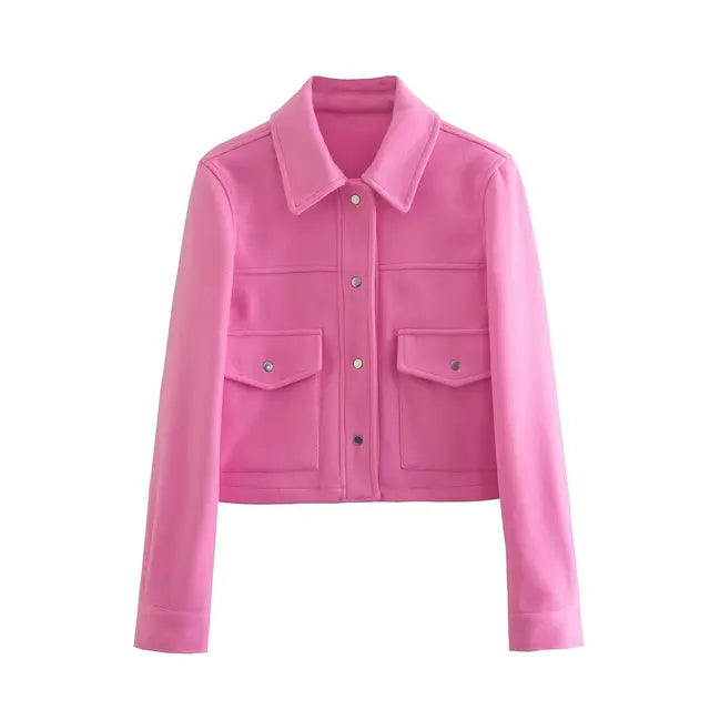 LM | Chic wool coat with button fastening for women