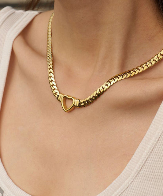 Style Gold Stainless Steel Love Lariat Necklace Wi001