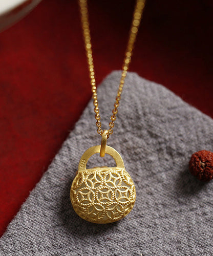 Stylish Gold Sterling Silver Overgild Jade Pendant Necklace Ts018