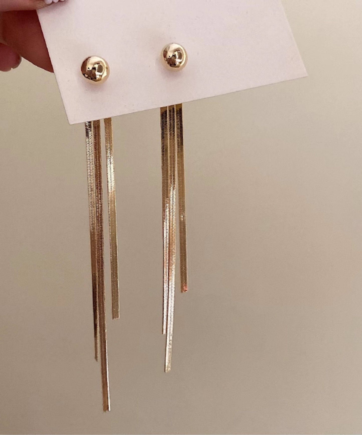 Stylish Gold Tassel Alloy Drop Earrings