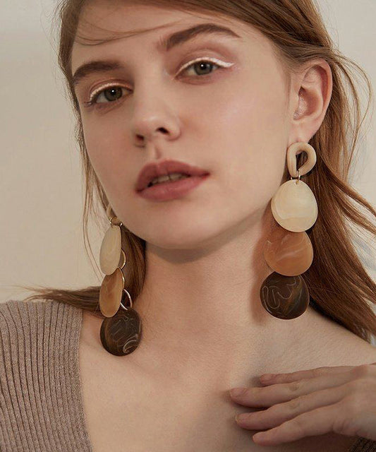 Stylish Gradient Disc Layered Acrylic Drop Earrings