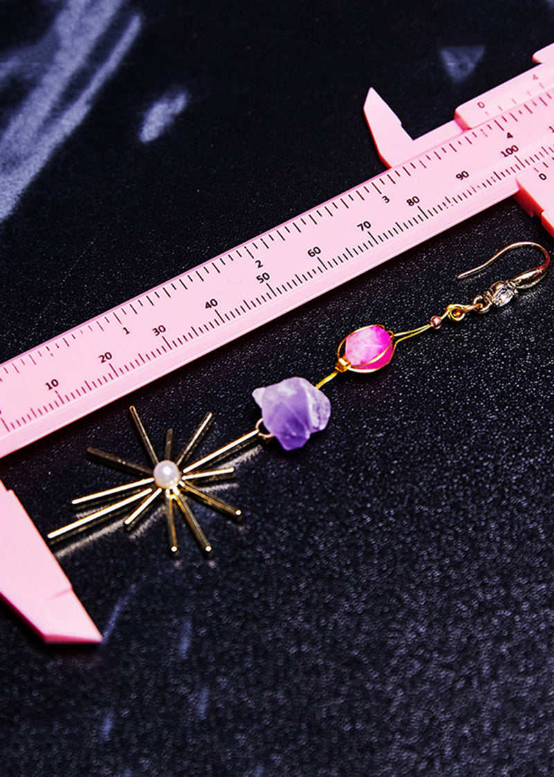 Stylish Multicolour Jade Fireworks Design Tassels Drop Earrings