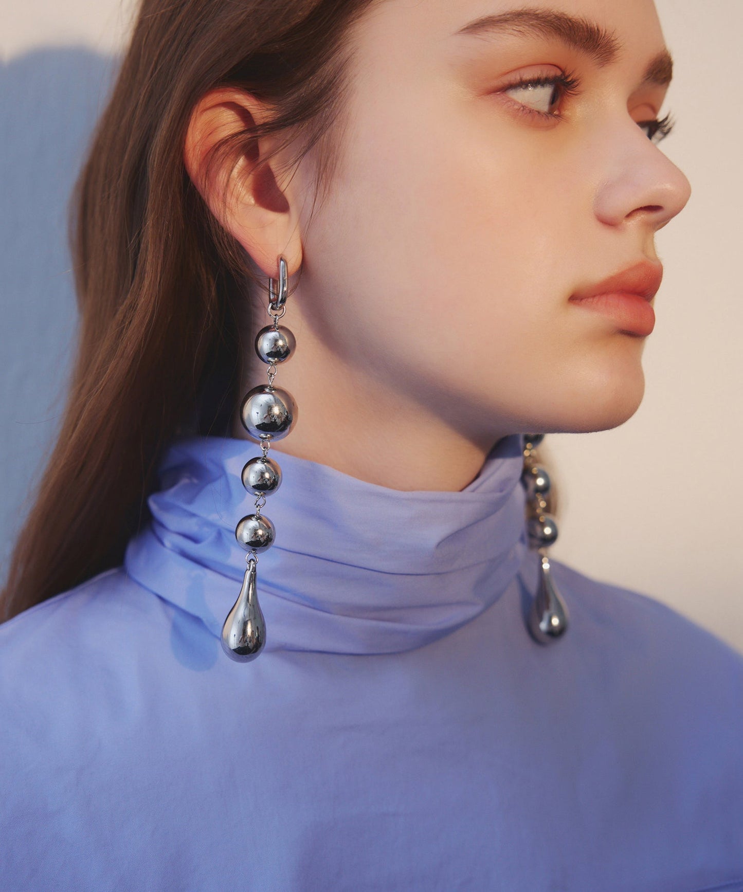 Stylish Silvery Metal Original Drop Earrings