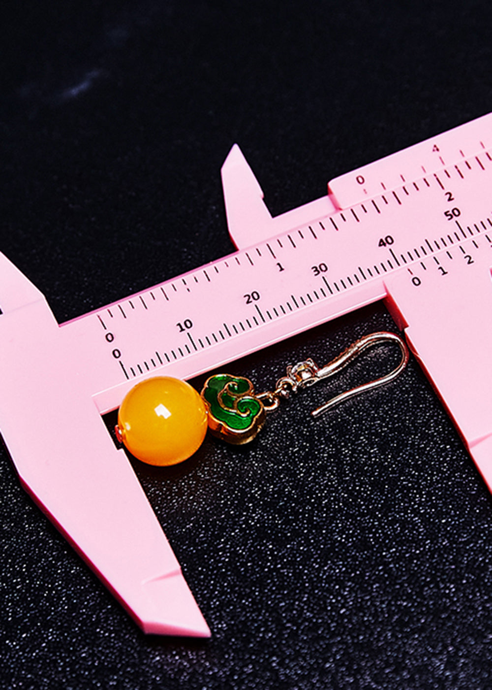 Stylish Yellow Beeswax 925 Silver Drop Earring