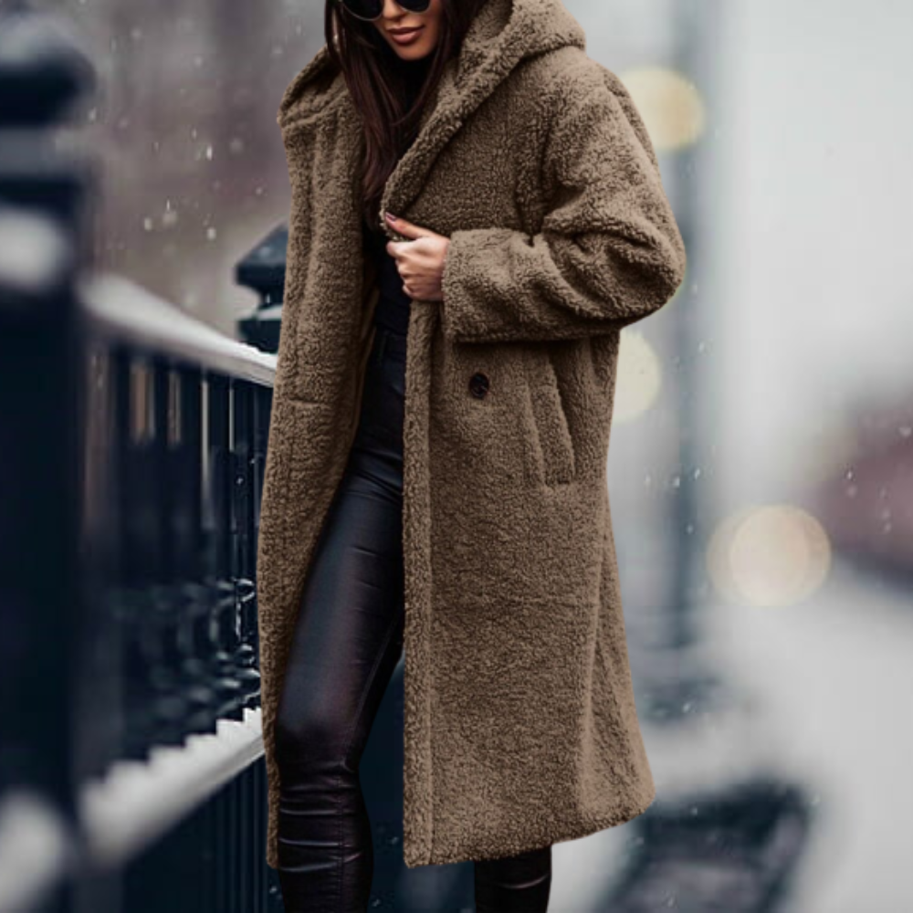 LM | long warm plush coat