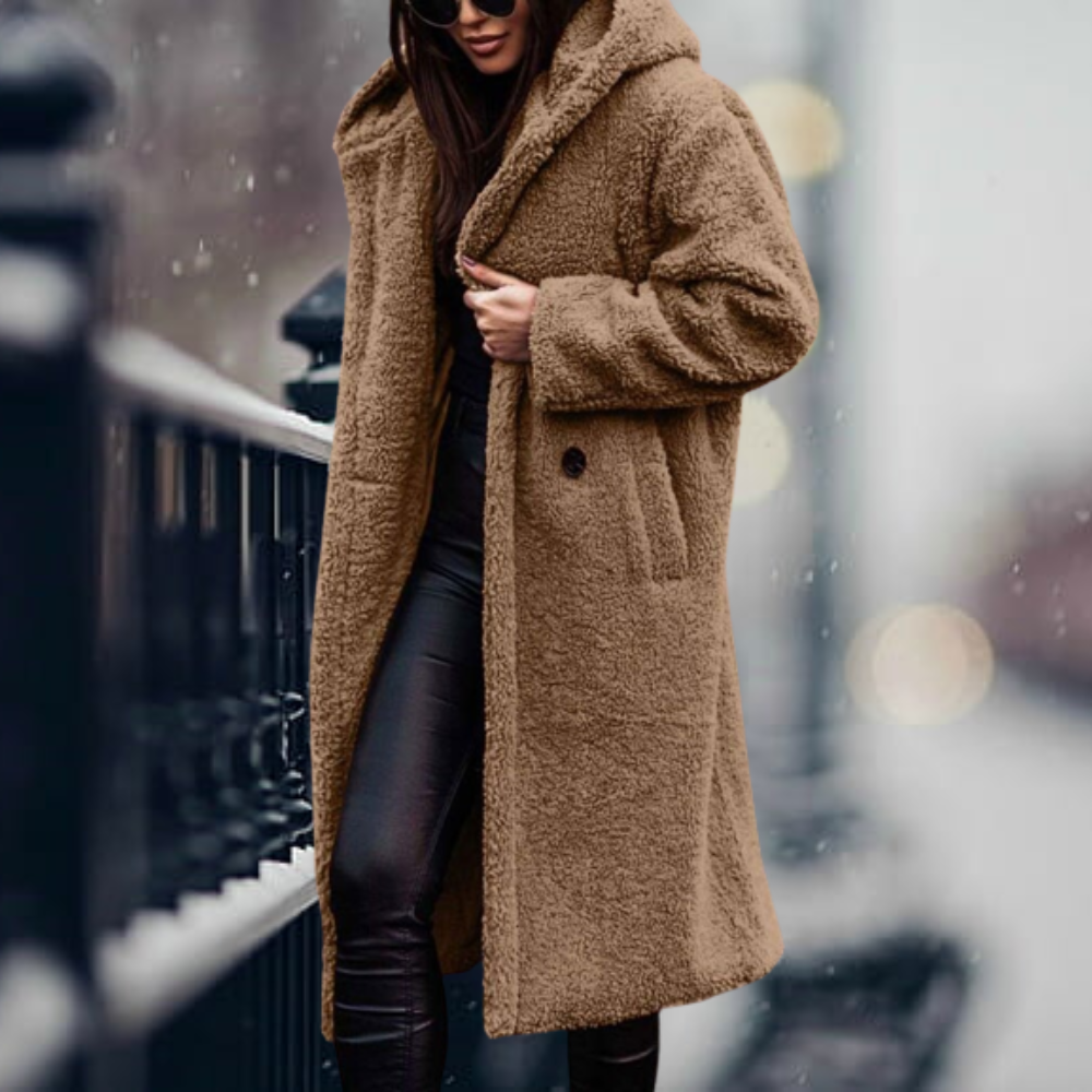 LM | long warm plush coat