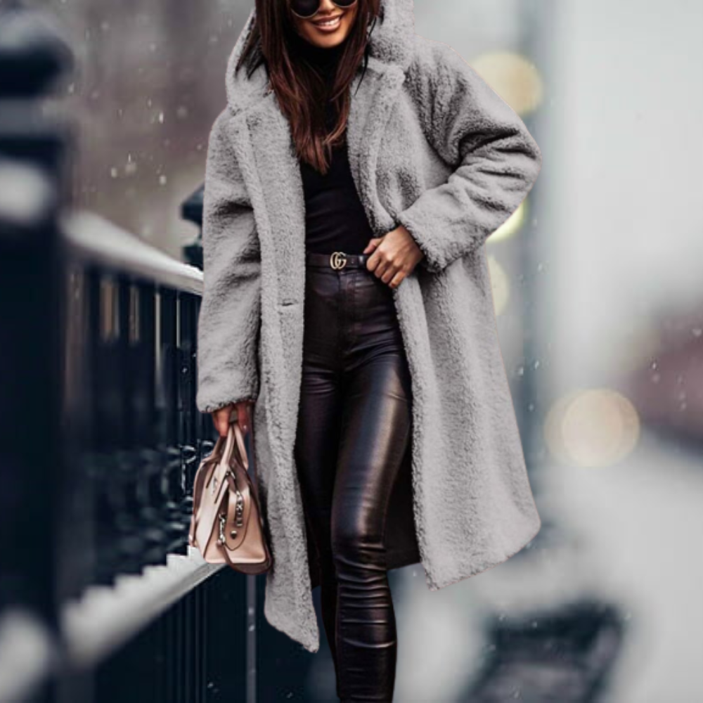 LM | long warm plush coat