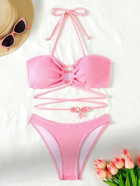 Braewyn® | Push-up Bikini Set With Crossed Straps