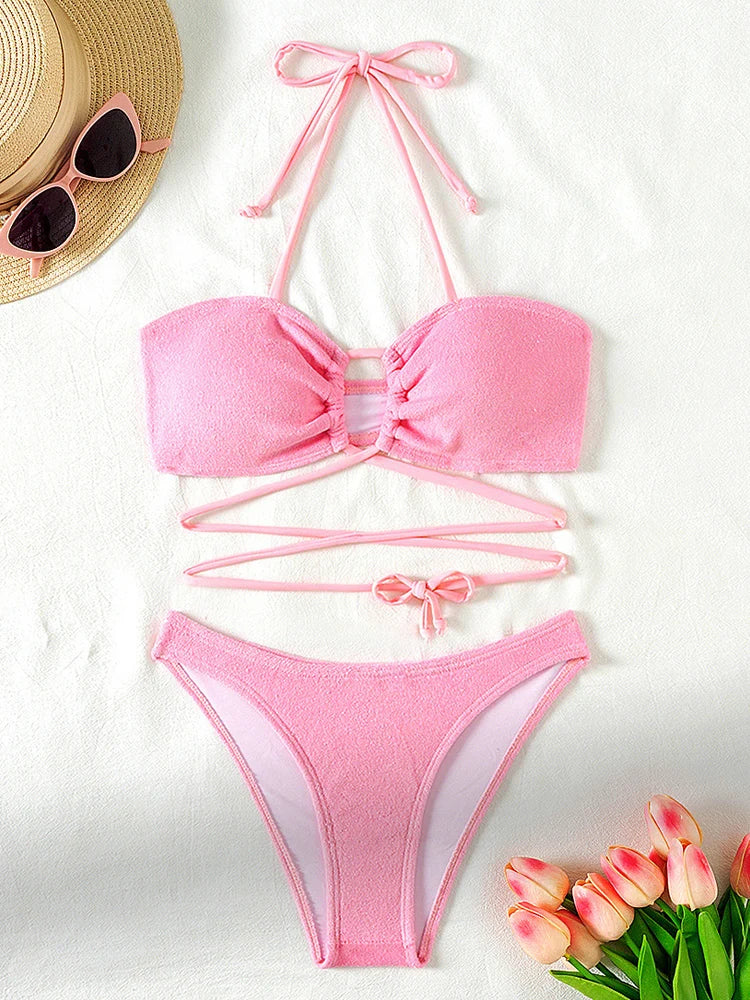 Braewyn® | Push-up Bikini Set With Crossed Straps