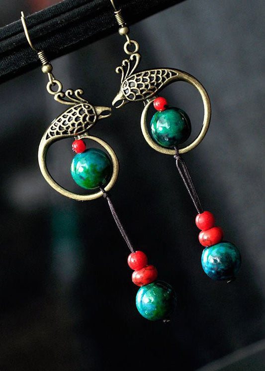 Bluebird Turquoise Original Design Copper Drop Earrings
