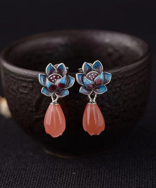 Cloisonne Pearl Stud Earrings