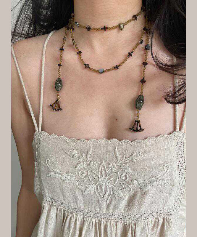 Gold Sterling Silver Overgild Beading Necklace