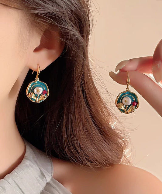 Gold Sterling Silver Overgild Drop Earrings