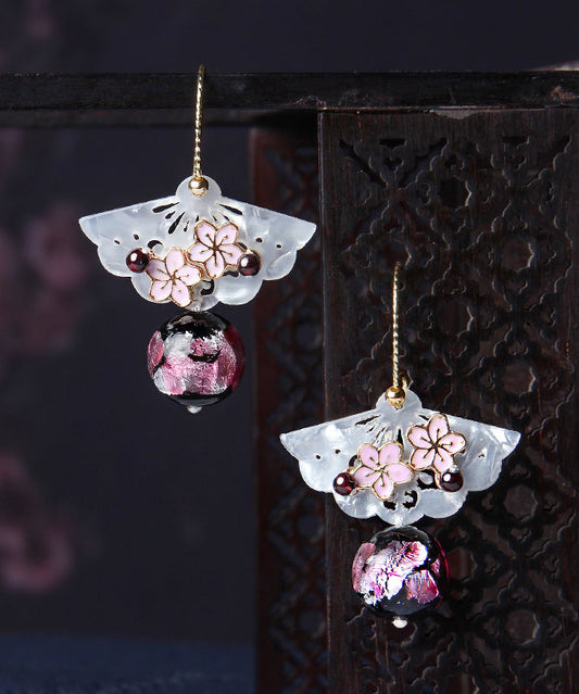 Lotus Root Powder Coloured Glaze Drop Earrings
