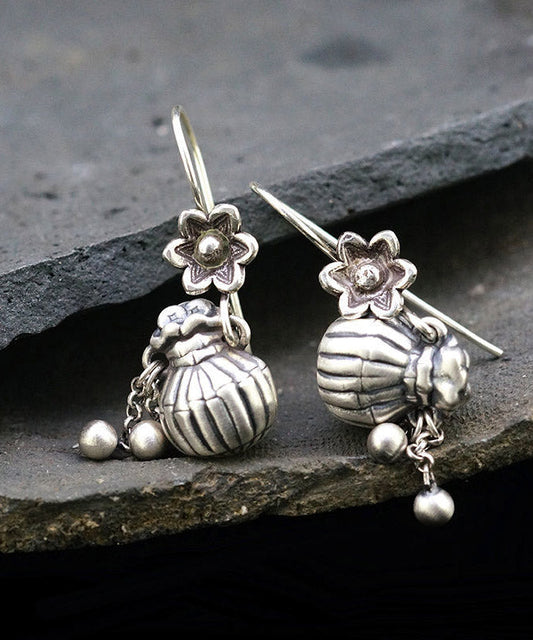 Silk Sterling Silver Pocket Tassel Drop Earrings