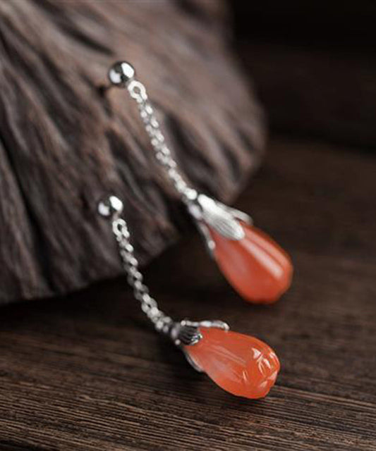 Silk Sterling Silver Jade Tassel Drop Earrings