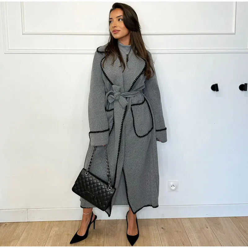 LM | Pocket coat with lapel for women