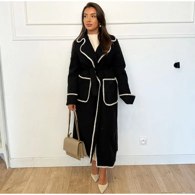 LM | Pocket coat with lapel for women