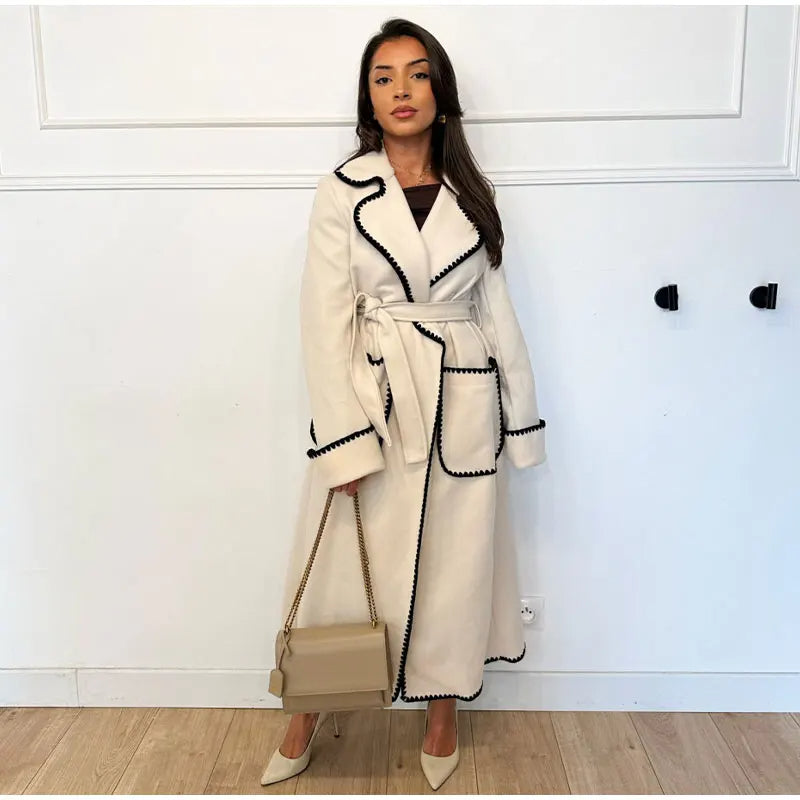 LM | Pocket coat with lapel for women