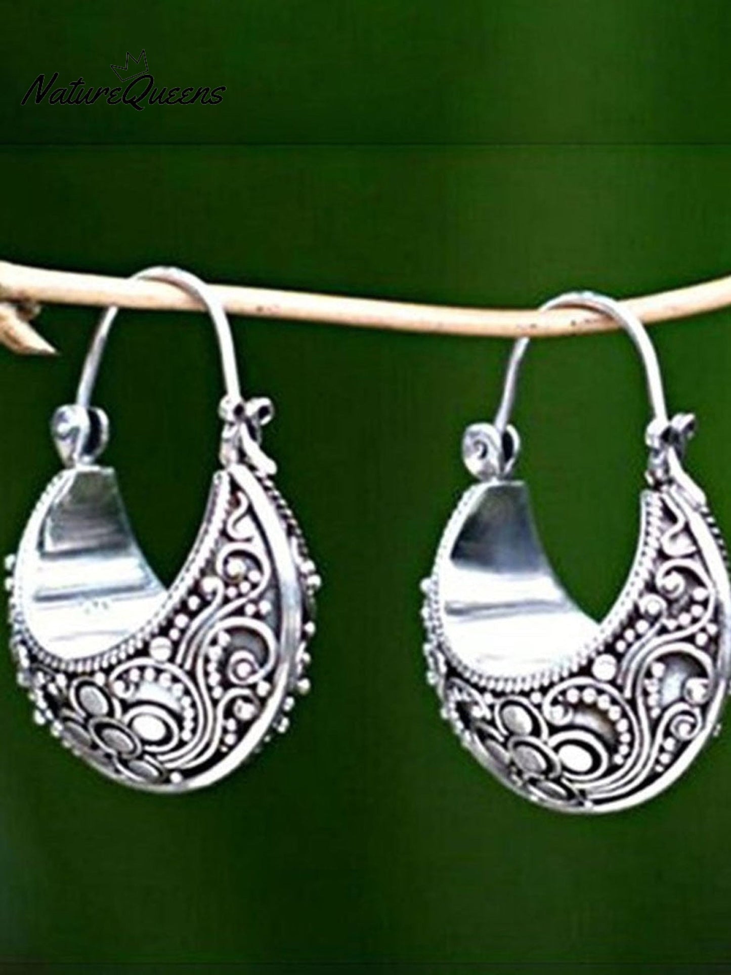 Silver Round Earrings