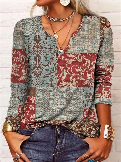 LM | Top with V-neck and sleeves