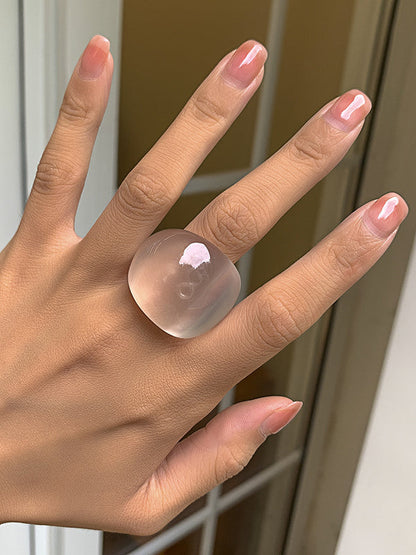Original Color Geometric Resin Rings Accessories