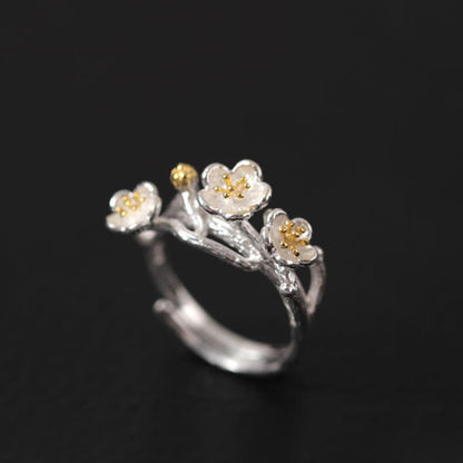925 Sterling Silver Plum Blossom Spiritual Earrings for Protection