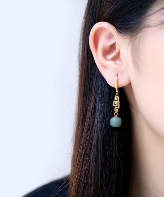 Blue Sterling Silver Inlaid Pearl Drop Earrings