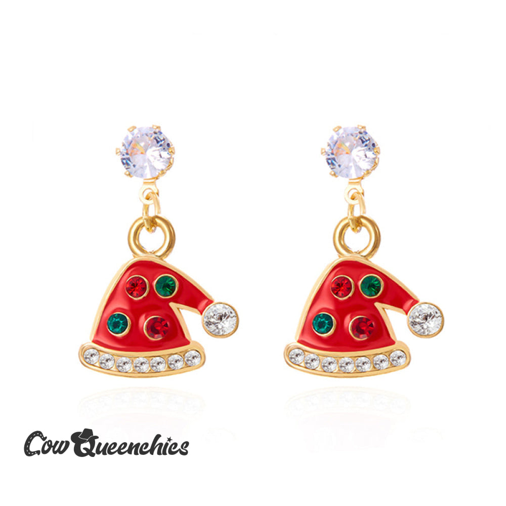 Sparkling Colourful Christmas Tree Earrings