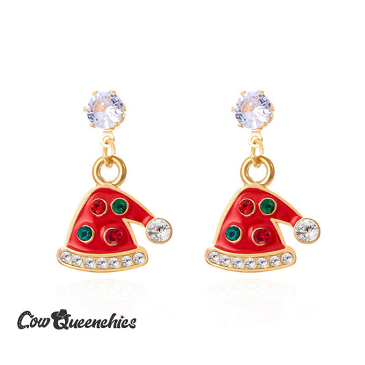 Sparkling Colourful Christmas Tree Earrings